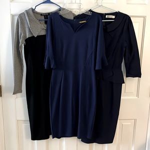 THE PERFECT DRESSES Gently worn career dresses, Navy Blue and B/W Houndstooth.